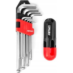 Inbussleutelset - CRV - 9 Delig - Lange Sleutels met Kogelkop