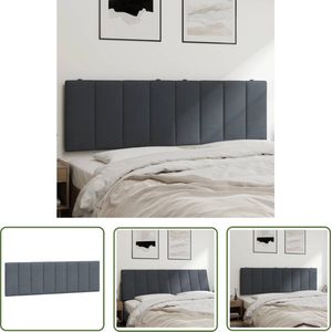 vidaXL Bedding - Hoofdkussen - Hoofdbordkussen Hanko 160 cm fluweel donkergrijs - Fluweel - Hoofdboardkussens - Slaapcomfort
