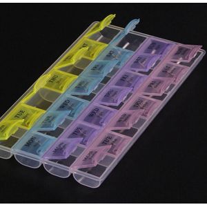 Luxe Pillendoos - 7 Dagen - 28 Vakjes - Kunststof - 19x13x2.8 cm