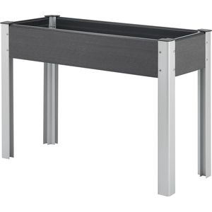 In And OutdoorMatch Kweektafel Liliana - Plantenbak - 100x40x75 cm - Donkergrijs - Aluminium en HKC - Stijlvolle uitstraling