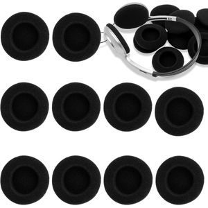 Vervangende oorkussens voor oordopjes, 10 stuks, 50 mm, zwart, oorkussens, vervanging voor hoofdtelefoon, schuimbekleding, oorkussens, vervangende oorpads, audio hoofdtelefoon voor Sennheiser, Sony,