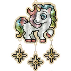 Dreamcatcher - Rainbow Unicorn Diamond Painting Wood Charm