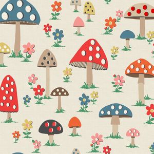 Cath Kidston Vliesbehang Mushrooms Multi