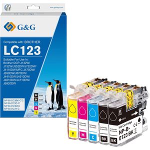 G&G LC123 Inktcartridge Geschikt voor Brother LC-123VALBP -Multipack