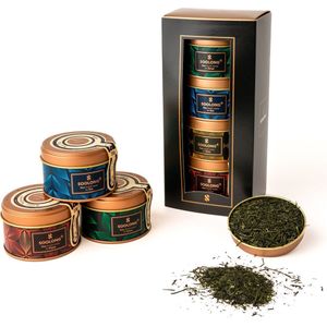 Soolong Japan Nr30 Luxe Theedoos met 4 luxe Japanse theeen - Exclusieve Fukamushicha, Genmaicha Matcha Satsuki en Sencha - Ideaal als cadeau voor sint of kerst - Assortiment 4stuks