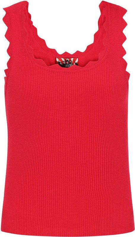 myMo - Slim-fit Top - Mouwloos - Ronde Hals - Geribbelde Gebreide Stof