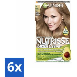 Garnier - Nutrisse Ultra Crème 7 - Haarkleuring - Natuurlijk Blond - Intens Voedend - Permanente Kleur - Voordeelverpakking - 6 stuks