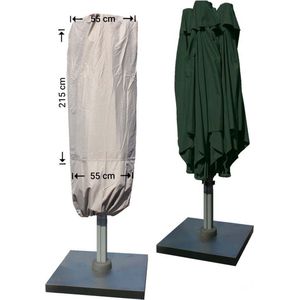 Raffles Covers Parasolhoes - Hoog: 215 cm - RUSQuatroP6-O - Waterdicht - Solution Dyed | UV-bestendig | Rits en stok | Trekkoord - Parasolhoes voor staande parasol