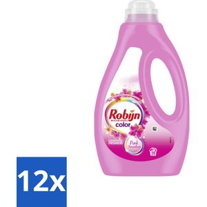 Robijn - Color Pink Sensation - Vloeibaar Wasmiddel - 20 Wasbeurten - Voordeelverpakking - 12 stuks