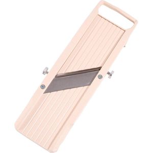 Handbediende mandolinesnijder met drie messen - ivoor groentevruitsnijder roestvrij staal gebroken wit