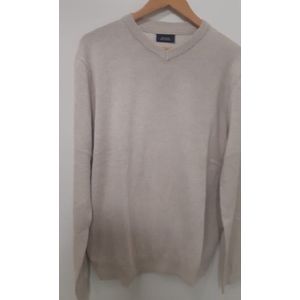 Boston Brothers heren trui - trui 9446 - v-hals - dunne zomer trui - beige gemeleerd - maat L