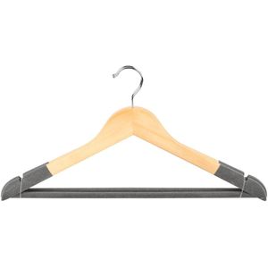 Urban Living - Kledinghangers - Grijs - Hout - Set van 2 Stuks