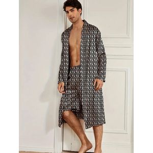 Ochtendjas-Badjas-Heren-Satijn-Blauw-Kwaliteit-Mooi-Goedkoop-Short print glans bruin zwart