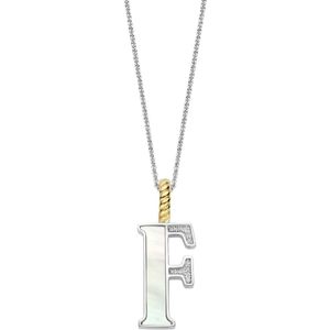 TI SENTO Dames Hanger - 925 zilver - Letter F - Parelmoer - 6840MW_F