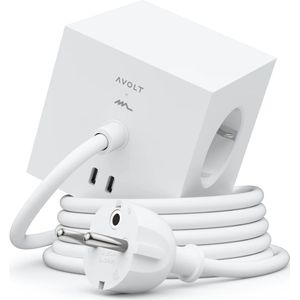 Avolt Square 1 stekkerdoos USB-C 30W 1,8 m Opal White Martinelli Luce