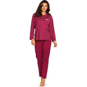 Comtessa Pyjama ‘Midnight in Paris’ - Dames Nachtmode - Lange Mouw - Bordeaux - Maat 42