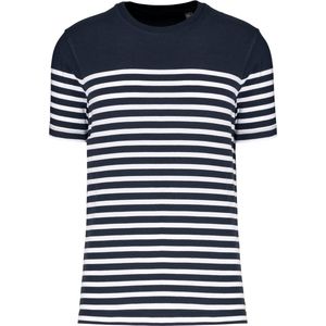 Kariban Marine-t-shirt ronde hals Bio heren K3033 - Navy / White Stripes - S