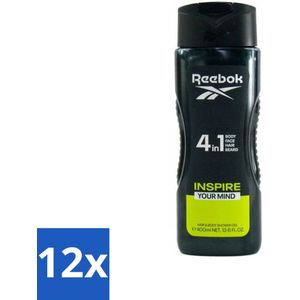 Reebok - Inspire Your Mind - Douchegel - 4 in 1 - 400 ml - Voordeelverpakking - 12 stuks