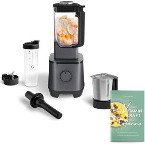 Springlane Power Blender Hanno 2000 W - 2,5 L Tritan Kan - Antraciet + Roestvrijstalen Mengkom en To Go Beker