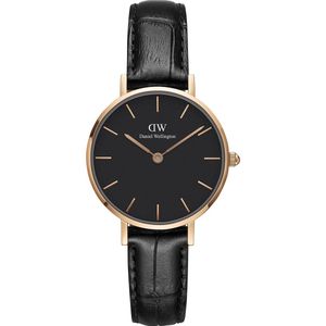 Daniel Wellington Petite Reading Black DW001001223 - Horloge - Leer - Zwart - Ø 28mm