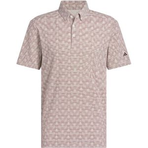 Adidas Heren Golfpolo Go To Stripe Bordeaux Beige