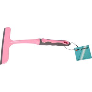 Discountershop Roze Handmatige Raamwisser - Voor Diverse Schoonmaakklussen - Rubber & Kunststof - 16cm x 2cm x 26cm