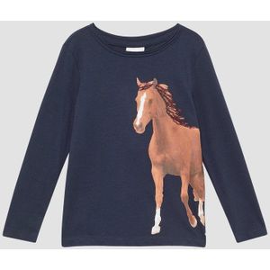 T-shirt - Lange Mouwen - Paardenprint - Zacht - Losse Pasvorm