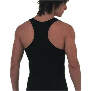 Heren halter sport hemd- zwart- 5 pak- maat XXXL