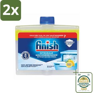Finish - Integrale Machinereiniger - Hygienic Clean - Anti-Kalk & Anti-Vuil - Citroen - 250ml - Voordeelverpakking - 2 stuks - Anti-kalk - Vaatwasser onderhoud