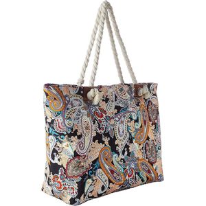 Strandtas XXL familie badtas dames strandtas groot met ritssluiting, paisley