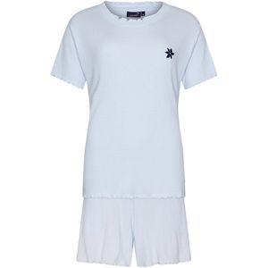 Dames Shortama Rebelle - Relax - Lichtblauw - Ribstof - Maat 36