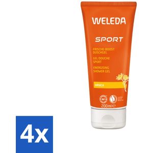 4 x WELEDA - Douchegel Sport - Arnica - 200 ml - Sportdouchegel - Arnica - Sportmassage - Herstel - Spierpijn
