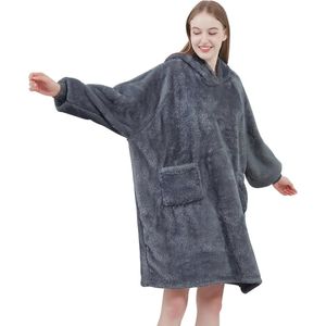 Draagbare Deken Hoodie Warm - Pluizige Teddy Fleece Sweatshirt Deken voor Volwassenen en Tieners