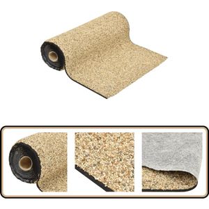 vidaXL Grindfolie - 600x60 cm - Natuurlijk Zandkleurig Grindfolie - Vijver Folie - Steenfolie - Tuingrond - Natuurstenen Look