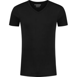 Garage 302 - Semi Bodyfit T-shirt V- hals korte mouw zwart XXL 100% katoen 1x1 rib
