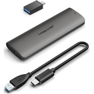 Lemorele SD1L – Portable SSD Enclosure – USB 3.1 Gen2 – M.2 NVMe SSD Behuizing – Gereedschapsloos Ontwerp – 10Gbps Type-C Interface