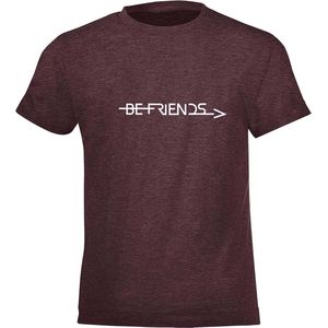 Be Friends T-Shirt - Be Friends - Heren - Bordeaux - Maat S