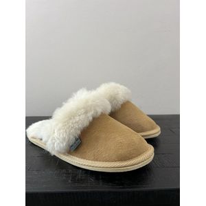 Noordiq - Pantoffel Schapenvacht Leer - Dames - Cognac - Maat 37
