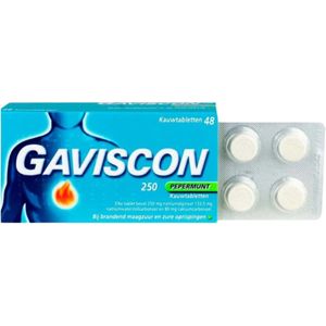 Gaviscon Kauwtabletten Pepermunt - 3 x 48 tabletten