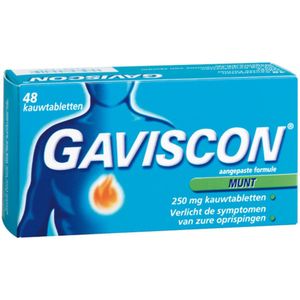 Gaviscon Kauwtabletten Pepermunt - 2 x 48 tabletten