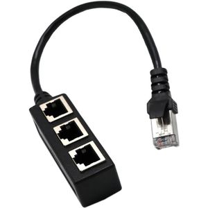 longziming Netwerk splitter RJ45 – 1 mannelijke naar 3 vrouwelijke poorten – Ethernet kabel voor thuis en kantoor