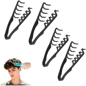 4 Stuks - Hairstyling Kam - Grove Textuur Kam - Geschikt voor Het Stylen van Volumineuze Haarstijlen, Kam voor Ruw Haar - 19x9 cm - zwart - Haarkam - Volumineuze Textuur Styling Kam