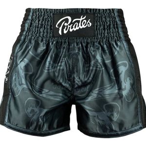 PRIDEorDiE Pirate V.2 Muay Thai Shorts Zwart Grijs - S