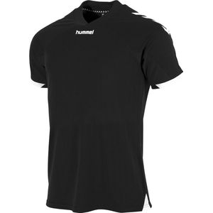 Hummel Fyn Shirt Korte Mouw Heren - Zwart / Magenta | Maat: XL