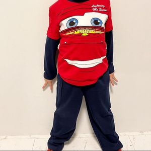 Cars Pyjama Rood Donkerblauw-Maat 128