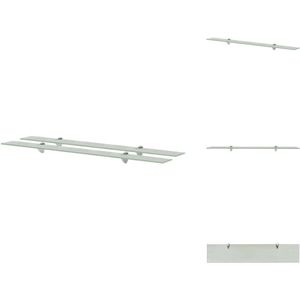 vidaXL Zwevend Wandschap - Matglas - 100 x 20 cm - 8 mm Dikte - 15 kg Draagvermogen - Wandsteun