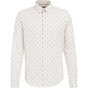 WE Fashion Heren satijn look overhemd met dessin