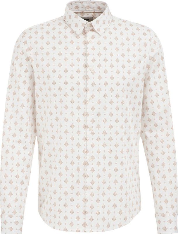 WE Fashion - Slim Fit - Satijnlook Overhemd - Wit