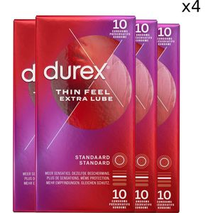Durex Condooms Thin Feel - Extra Lube - 4x 10 stuks
