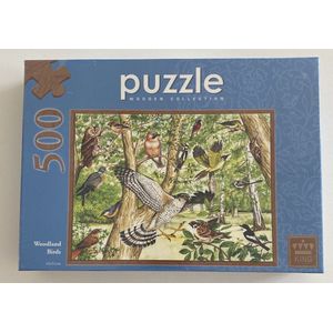 King - Puzzel - Wooden collectie - woodland birds - 500 stukjes